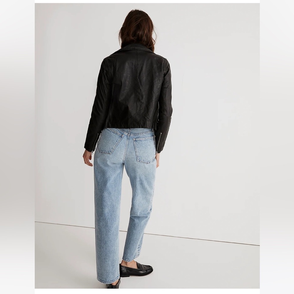 NWT! Madewell Washed Leather Motorcycle Jacket (XS) butter soft leather!!! - Picture 5 of 6